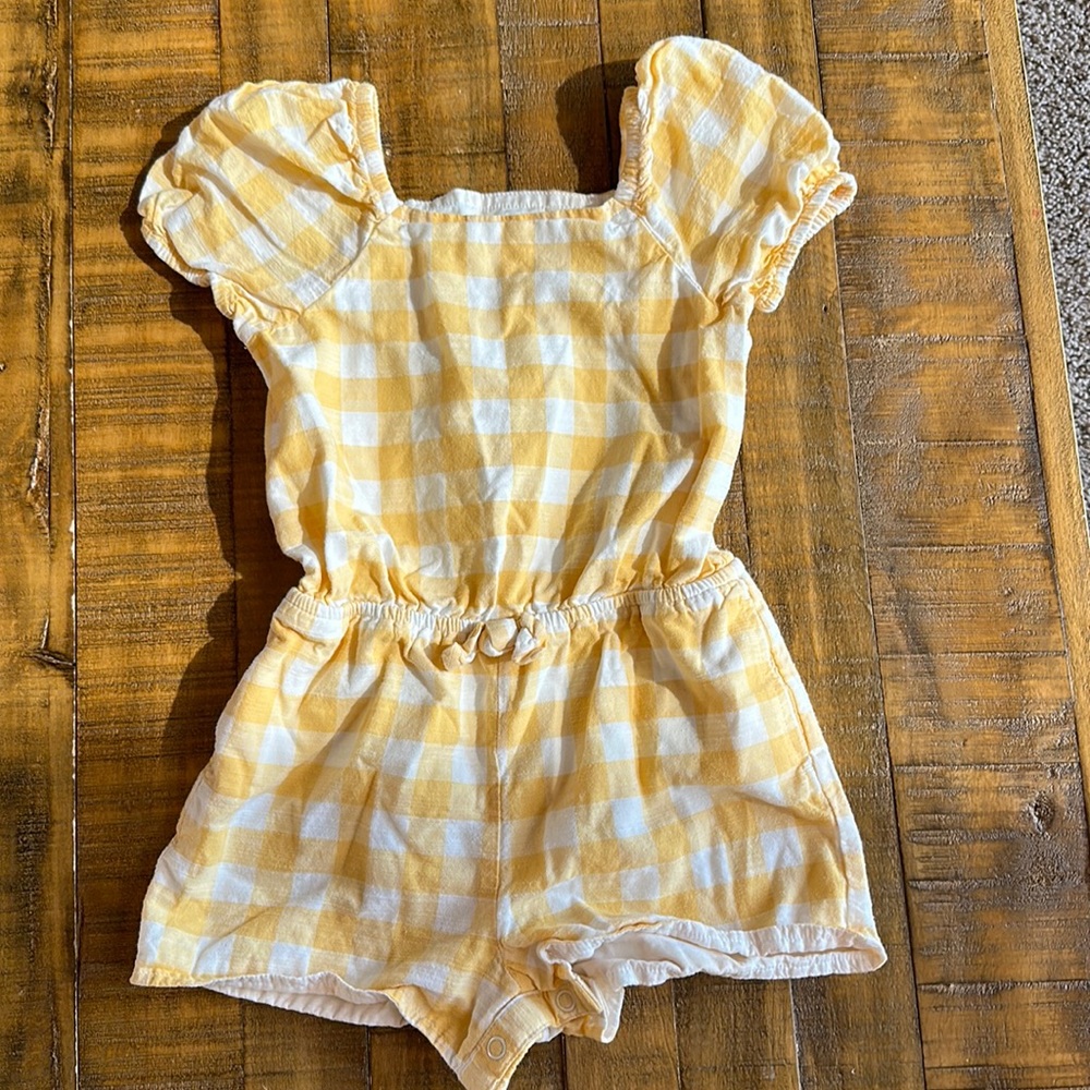 Yellow plaid romper (3T)